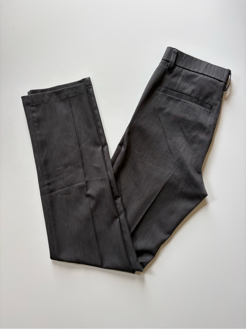 Haggar Mens 30x36 Slim Performance Slacks Gray